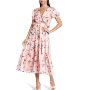 Masie Tie Front Midi Dress